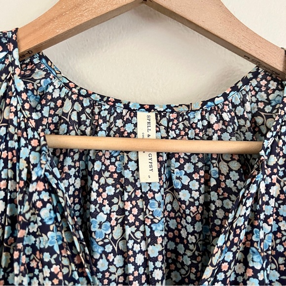 New SPELL Floral Gown Maxi Dress in Navy Blue - Picture 11 of 13